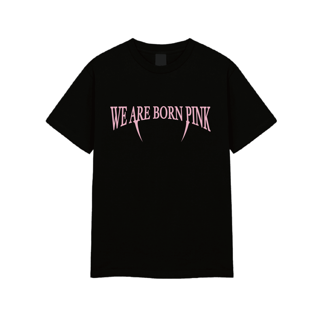Pink black online and white shirt