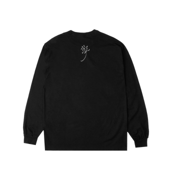 Flower Text Charcoal Longsleeve Back