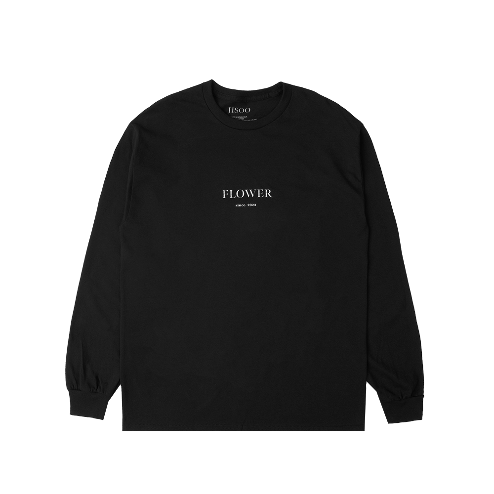 Flower Text Charcoal Longsleeve Front
