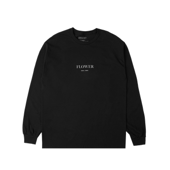 Flower Text Charcoal Longsleeve Front