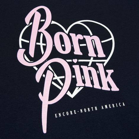 Born Pink Heart Globe Navy Crewneck detail