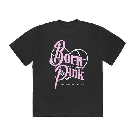 Born Pink Heart Globe Black T-Shirt